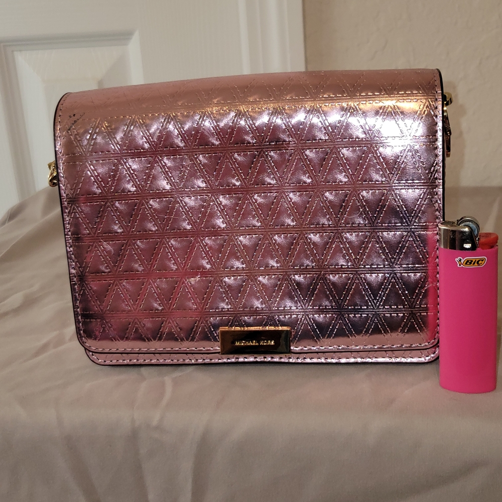 Michael Kors Pink Evening Bag with gold Chain Strap
